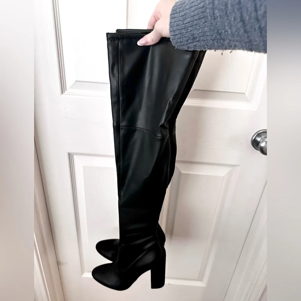 Aldo Sleek Black Over the Knee Boots Size 7.5 NWOT - Picture 3 of 7